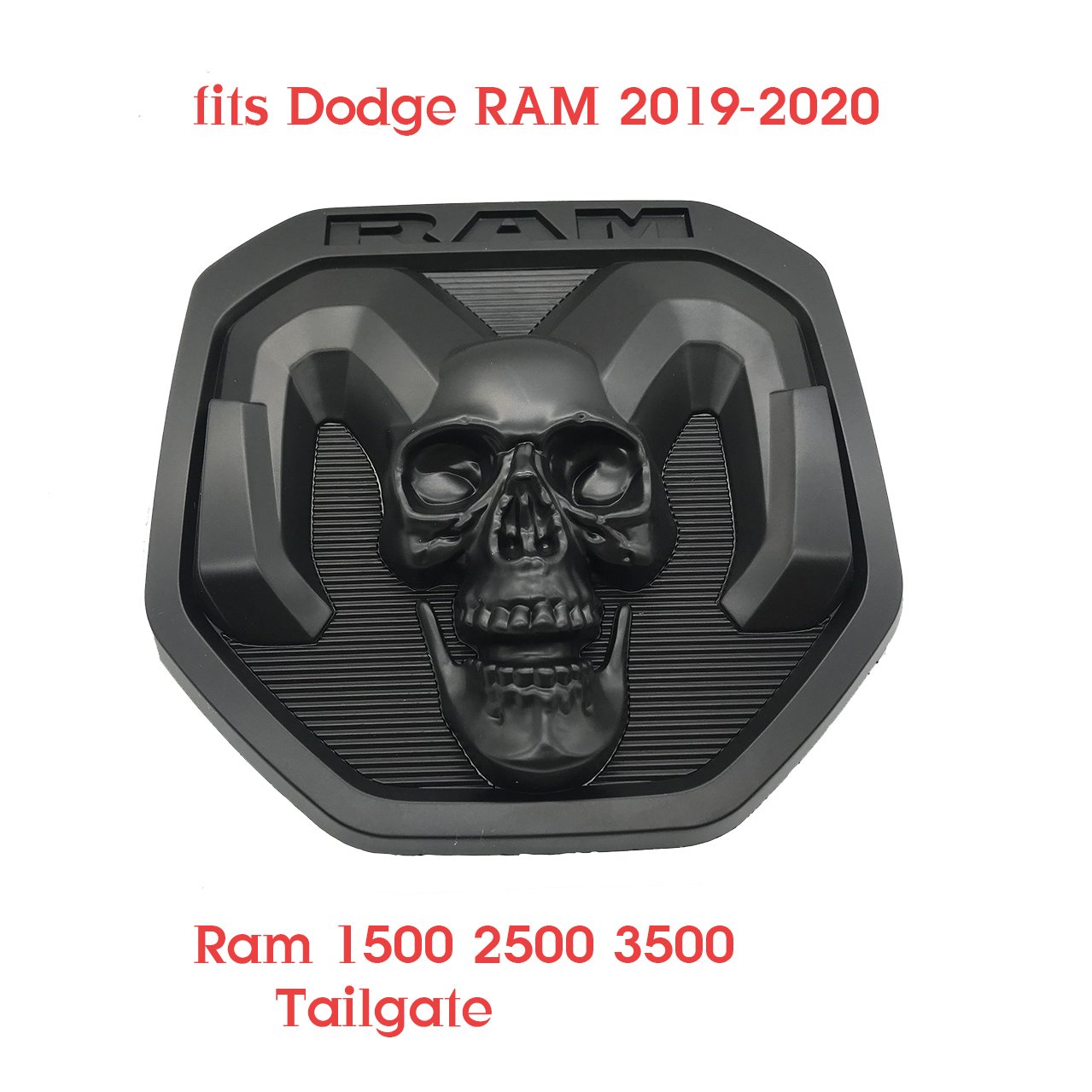 black skull Tailgate head Emblem Medallion Satin fits Dodge RAM 2019-2020 1500 2500 3500