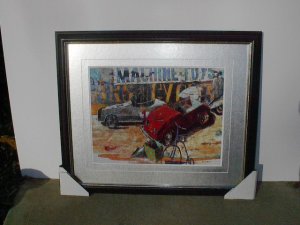 Machine Toys Framed Print with Silver Matting