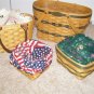 1996 Longaberger green medium berry basket emerald vine liner and Protector