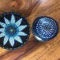 Incense holder & coaster (Blue, green & white)