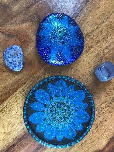 Incense holder & coaster (Blue & green)