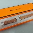 Hermes Apple Watch Single Tour Fauve 42/44/45mm Band Leather Replacement Repair Part Tan color