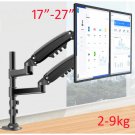 Adjustable Gas Spring Strut Dual 360 Degree Flexi Monitor Stand Clamp Mount Arm