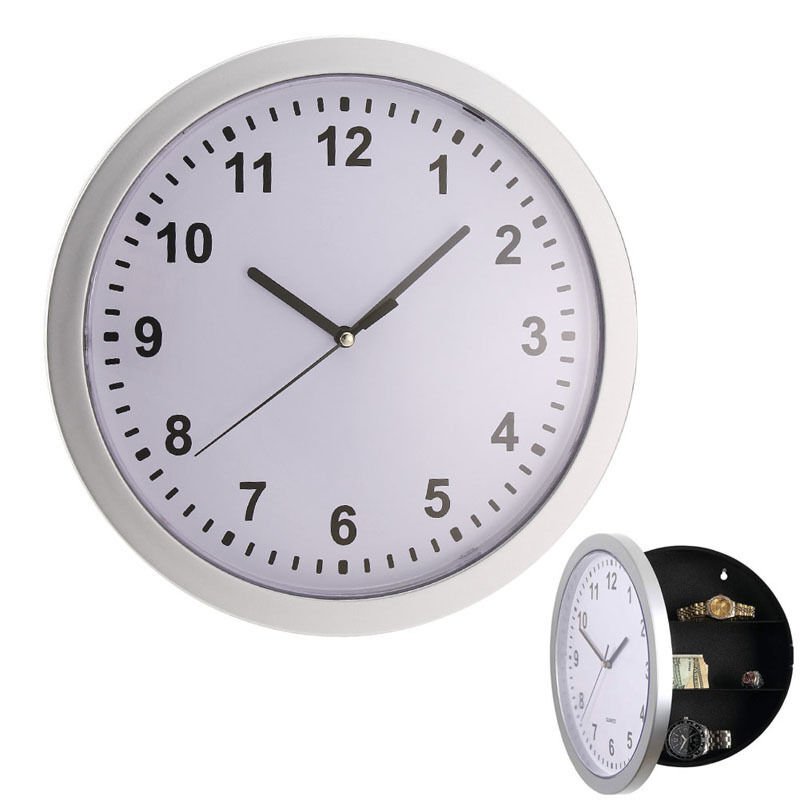 Wall Clock Safe Hidden Secret Security Money Cash Keys Jewelry Storage Stash Box