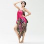 Sexy Women Pink Pattern Silk Satin Night Pajamas Sleepwear Nightdress Nightwear