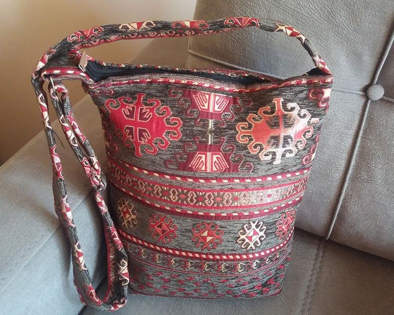 Handmade Shoulder Bag, Armenian Handbag, Ethnic Bag, Cross Body Bag, Carpet Bag