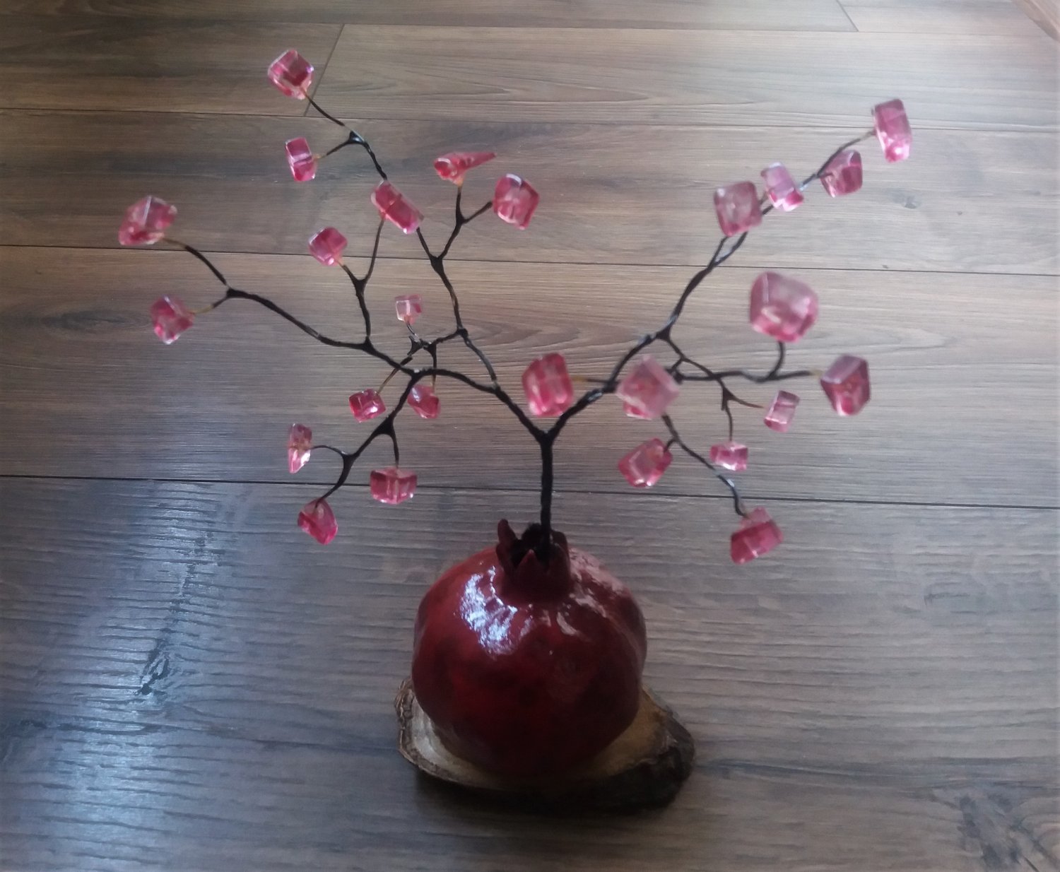 Rose Quartz Fertility and Good Fortune Pomegranate Tree