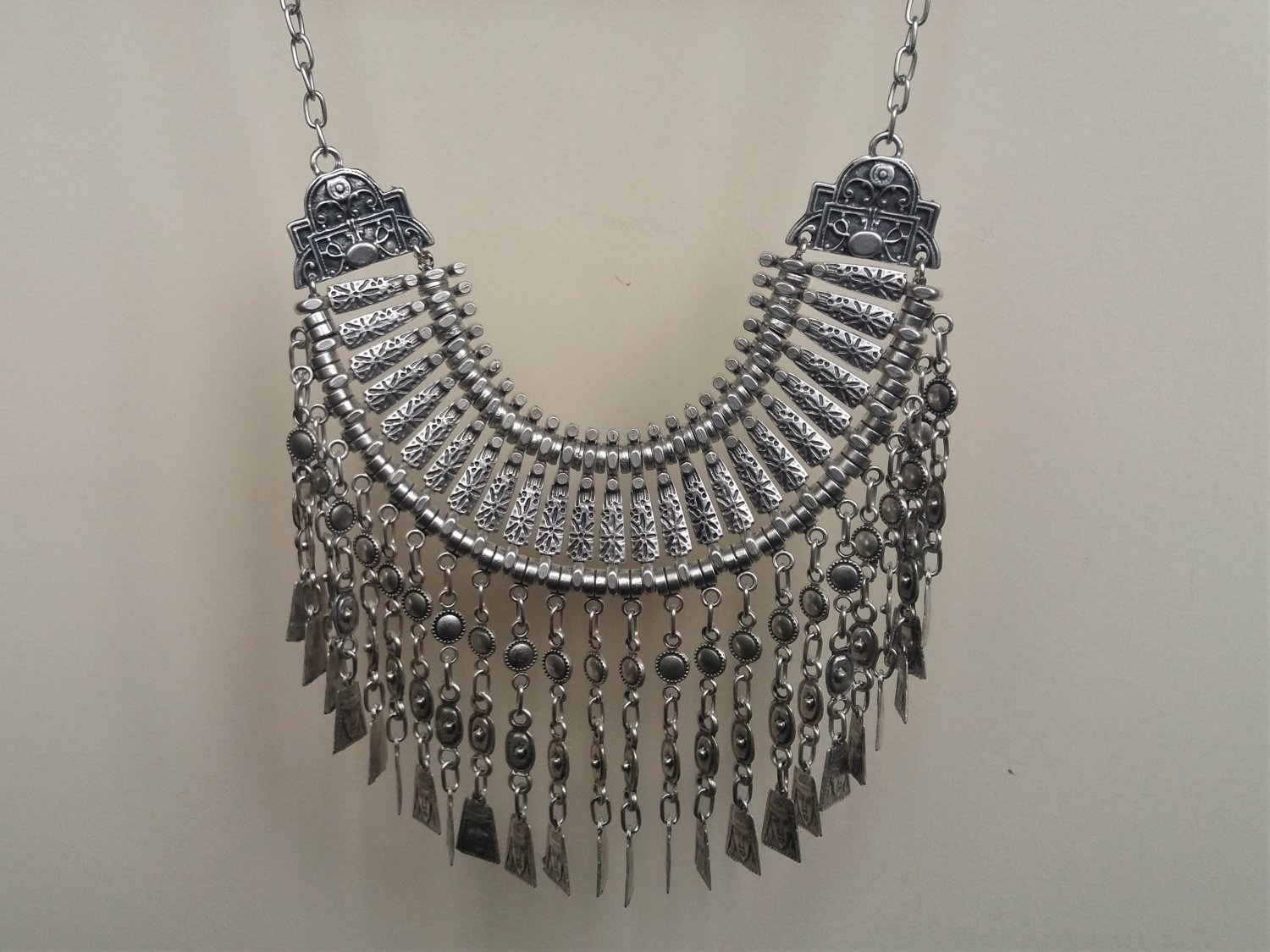 Anahit Haft Moon Drop Coin Statement Necklace, Armenian Anahit Necklace, Goddess Statement Necklace