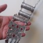 Silver Plated Pomegranate Half Cylinder Long Necklace, Armenian Necklace Pomegranate Stones
