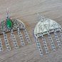 Armenian Half Circle Dangle Drop Earrings with Chrysolite Stone