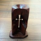 Armenian Wooden Cross Candle Holder, Decorative Wooden Cross Candle Holder