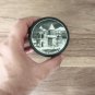 Obsidian round box made in Armenia with Etchmiadzin Cathedral & Mount Ararat