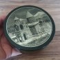 Obsidian round jewelry box made in Armenia with Etchmiadzin Cathedral and Mount Ararat