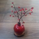 Red Quartz Fertility and Good Fortune Pomegranate Tree
