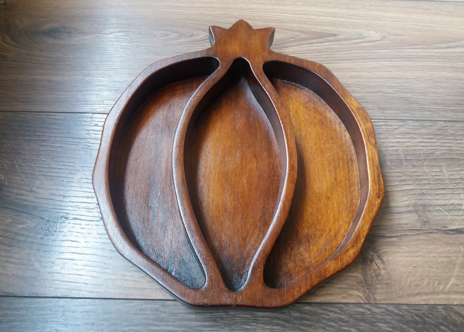 Handmade Sectional Armenian Pomegranate Wooden Serving Tray