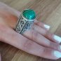 Handmade Armenian Kuchi Style Ring, Sterling Silver Ring, Malachite and Sardonyx Stone Ring