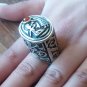 Handmade Armenian Kuchi Style Ring, Sterling Silver Ring, Malachite and Sardonyx Stone Ring