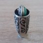 Handmade Armenian Kuchi Style Ring, Sterling Silver Ring, Malachite and Sardonyx Stone Ring