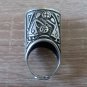 Handmade Armenian Kuchi Style Ring, Sterling Silver Ring, Malachite and Sardonyx Stone Ring