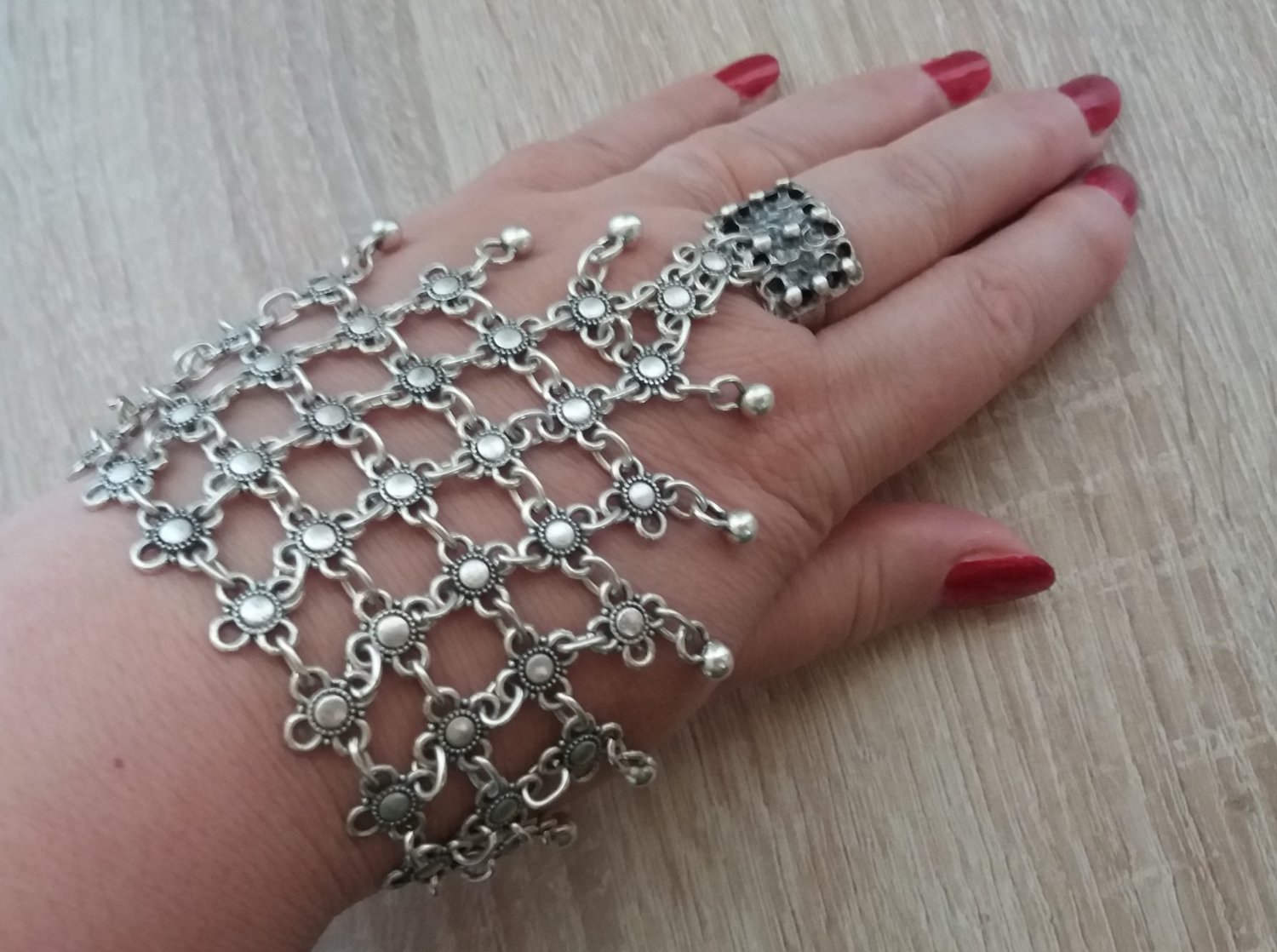 Armenian Ring Bracelet, Bracelet Hand Chain, Hand Harness, Slave Bracelet, Ethnic Ring Bracelet