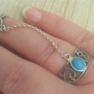 Armenian Double Ring Sterling Silver with Turquoise Stones