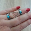 Armenian Double Ring Sterling Silver with Turquoise Stones