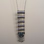 Silver Plated Pomegranate Half Cylinder Long Ethnic Statement Necklace