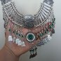 Silver Plated Drop Coin Anahit Necklace, Armenian Necklace, Armenian Necklace with Chrysolite Stones