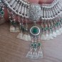 Silver Plated Drop Coin Anahit Necklace, Armenian Necklace, Armenian Necklace with Chrysolite Stones
