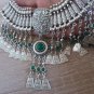 Silver Plated Drop Coin Anahit Necklace, Armenian Necklace, Armenian Necklace with Chrysolite Stones