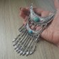 The Two Moon Turquoise Leaf Tears Drop Statement Necklace, Armenian Tears Drop Necklace