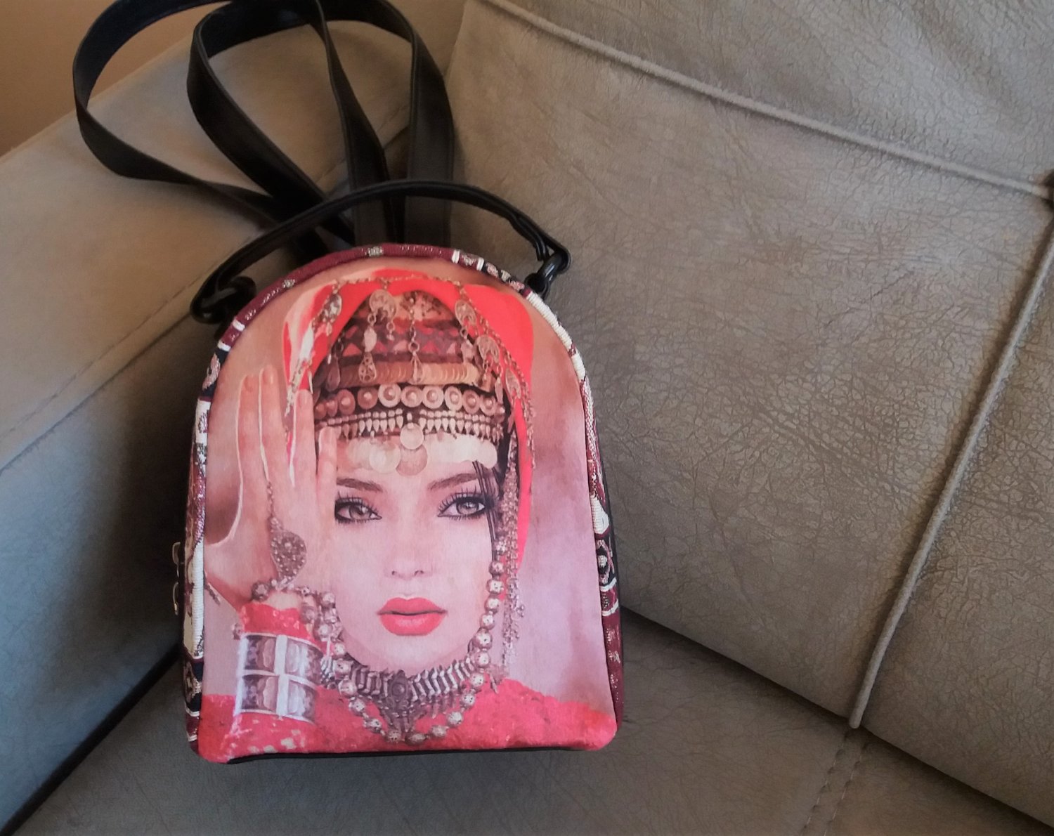 Handmade Backpack Rug Handbag, Armenian Taraz Handbag