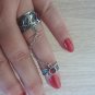 Double Ring Sterling Silver with Garnet Stones