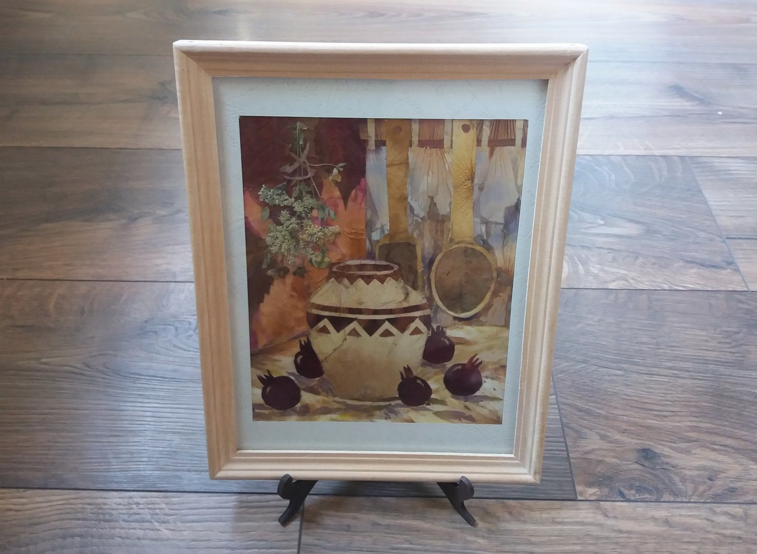 Nature Morte Picture in the Kitchen with Flowers Petals, Floral Art Work, Handmade Armenian