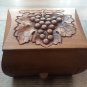 Handmade Armenian Wooden Box with Drawer and Decorated with Grapes