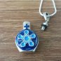 Armenian Enamel Sterling Silver Perfume Flask Bottle Necklace