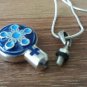 Armenian Enamel Sterling Silver Perfume Flask Bottle Necklace