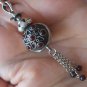 Armenian Sterling Silver Pomegranate Perfume Bottle-Flask Necklace with Pomegranate Seeds Stones