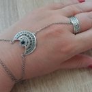 Armenian Silver Sterling Ring Bracelet Crown Black Onyx, Bracelet Hand Chain