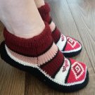 Armenian Handmade Knitted Booties, Moccasins Booties, Women Winter Slippers