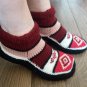 Armenian Handmade Knitted Booties, Moccasins Booties, Women Winter Slippers