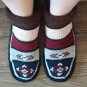 Armenian Handmade Knitted Booties, Moccasins Booties, Women Winter Slippers