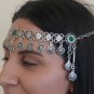 Eternity Forehead Flowery Silver Plated Drop, Armenian Headpieces Drop, Chrysolite Forehead Eternity