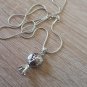 Armenian Pomegranate Necklace with Red Zircon Stones, Silver Pomegranate Necklace