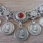 Tigran the Great Forehead Flowery Silver Plated Drop, Armenian Headpieces Drop