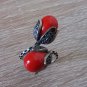 Red Coral Flower Ring Sterling Silver, Armenian Red Ring