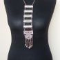 Silver Plated Pomegranate Half Cylinder Long Necklace, Armenian Necklace Pomegranate Stones