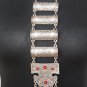 Silver Plated Pomegranate Half Cylinder Long Necklace, Armenian Necklace Pomegranate Stones