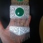 Long Silver Plated Rectangular Chain Chrysolite Statement Necklace