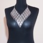 Armenian Silver Plated Diamonds Statement Necklace, Ethnic Diamond Statement